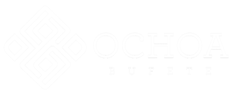 Logo Bufete Ochoa. Bufete de abogados concursal en Madrid. Blanco.